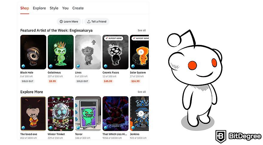 Reddit Collectible Avatars: builder page.