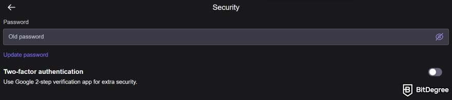 Reels.io casino review: security section on Reels.io