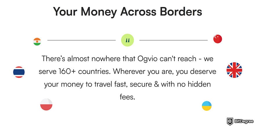 Remitly alternative: Ogvio's geographical reach.