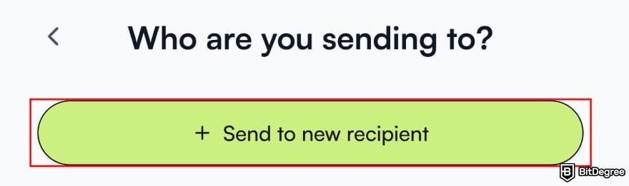 Remitly alternative: the [+ Send to new recipient] button on Ogvio.