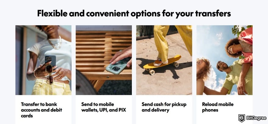 Remitly alternative: Xoom's payout options.