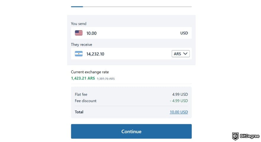 Remitly review: Remitly's currency converter.