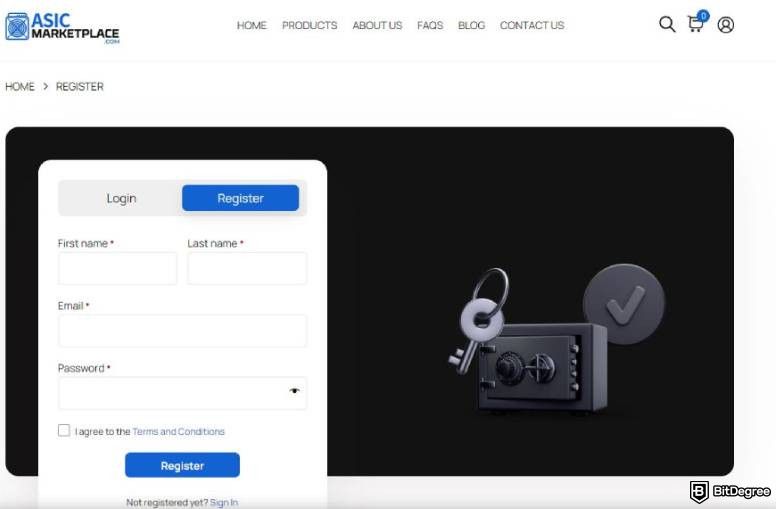 Reseña de ASIC Marketplace: Completar Información Personal.