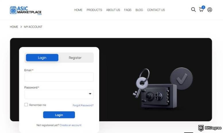 Reseña de ASIC Marketplace: Inicio de Sesión.