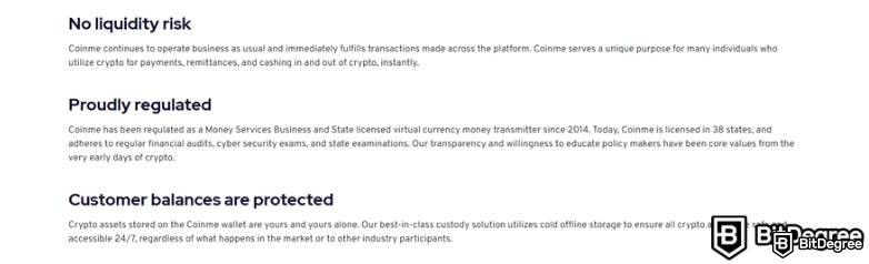 Reseña de Coinme: Características de Coinme.