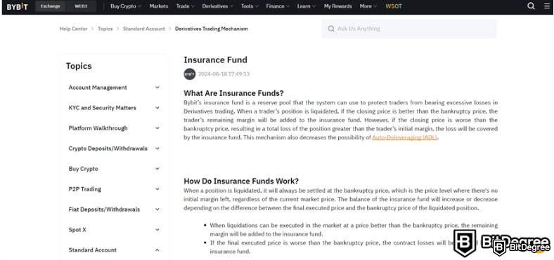 Reseña de Coinme: Fondo de Seguro de Bybit.
