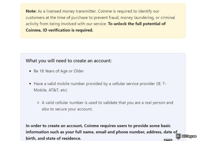 Reseña de Coinme: Requisitos de Seguridad.