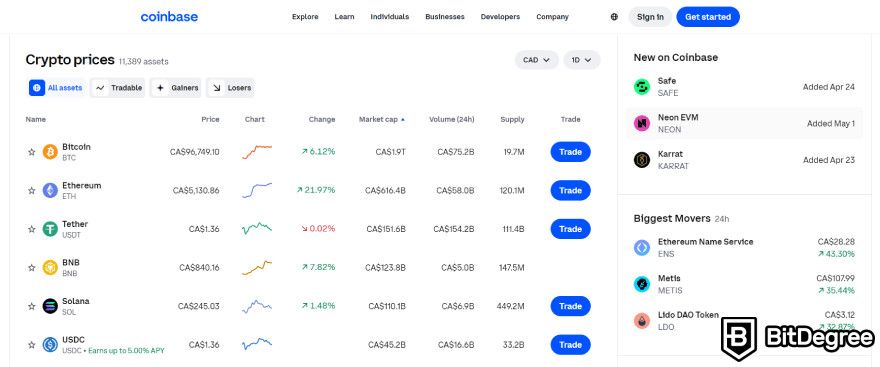 Review Coinbase: daftar kripto di Coinbase.