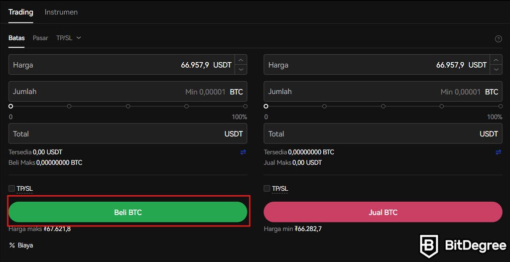 Review OKX: beli BTC di OKX.