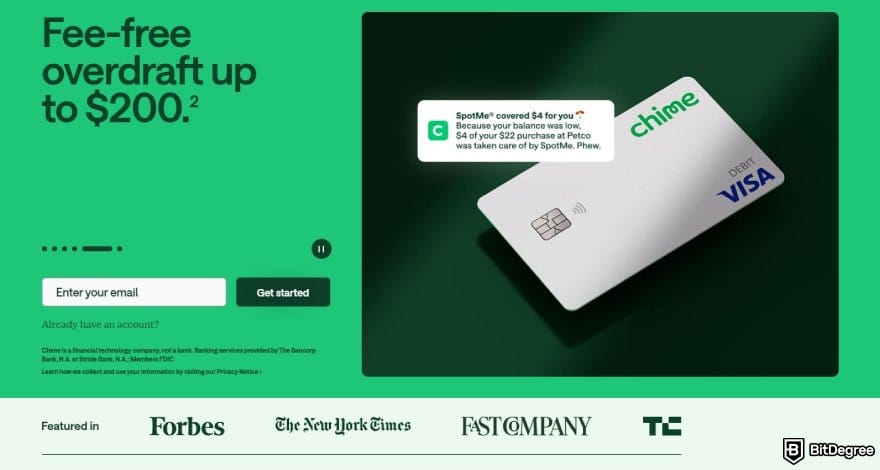 Revolut alternative: Chime homepage.