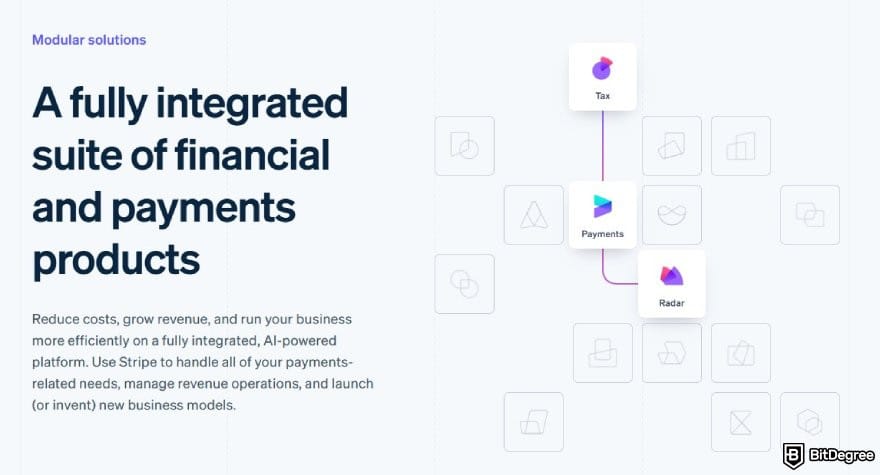 Revolut alternative: description of Stripe's modular solutions.
