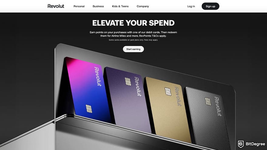 Revolut Crypto Review: Revolut credit cards.