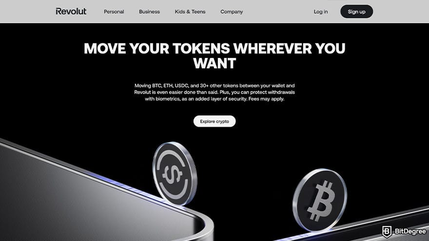 Revolut Crypto Review: Revolut allows users to move their tokens.