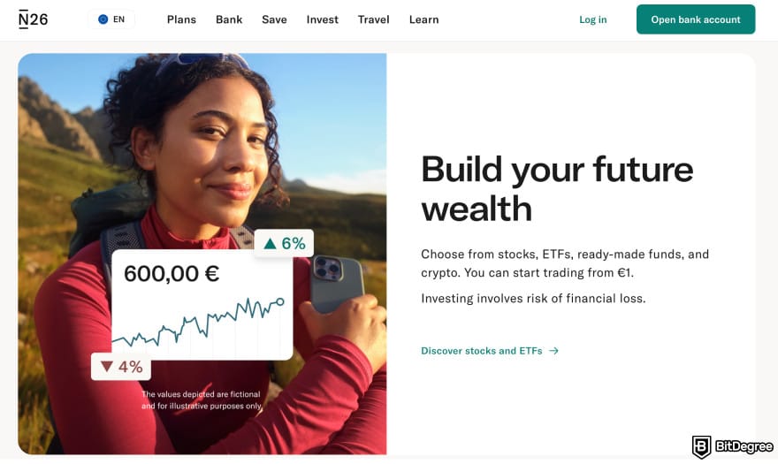 Revolut review: N26 investment options page. Revolut review: N26 investment options page.