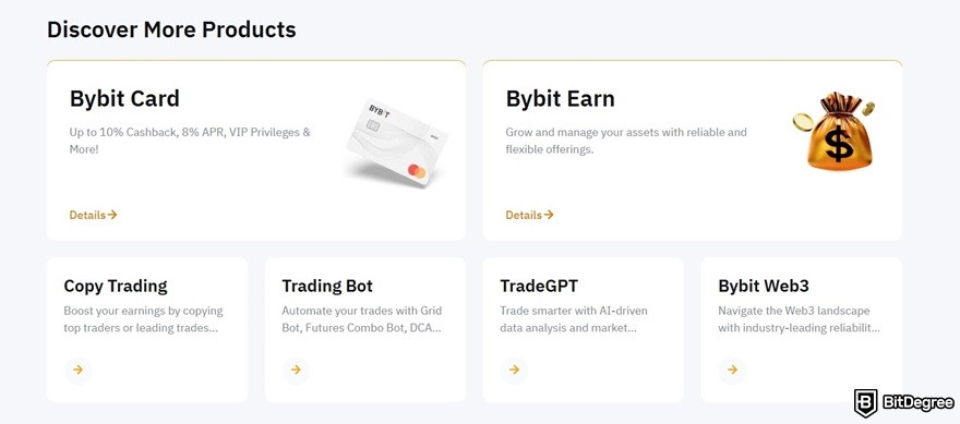 Ripio review: Bybit products.