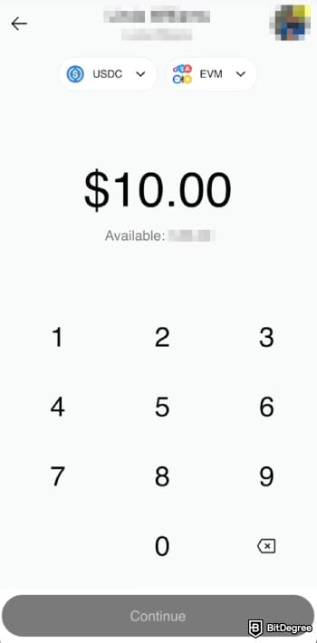 Rizon review: Rizon send money add amount page.