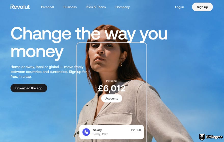 Rizon review: Revolut homepage.