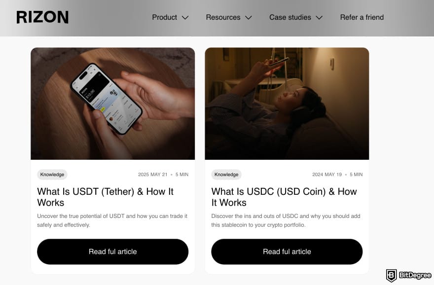 Rizon review: Rizon articles.