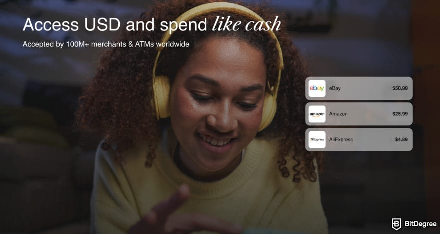 Rizon review: Rizon homepage highlighting USD spending.