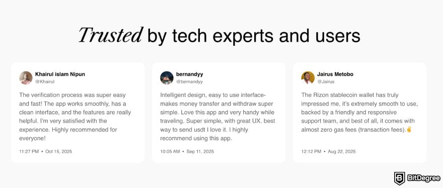 Rizon review: Rizon user testimonials.