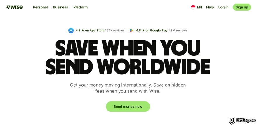 Rizon review: Wise homepage.