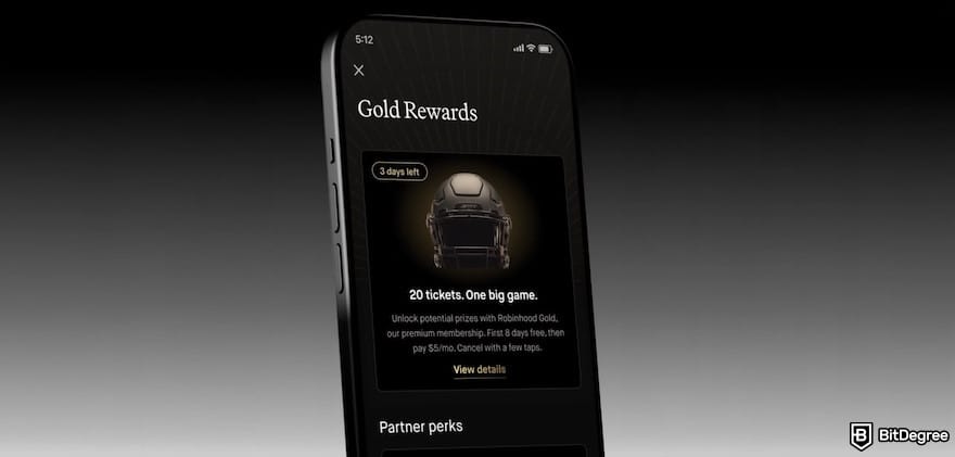 Kraken vs Robinhood: Robinhood Gold rewards shown on a mobile device. Kraken vs Robinhood: Robinhood Gold rewards shown on a mobile device.