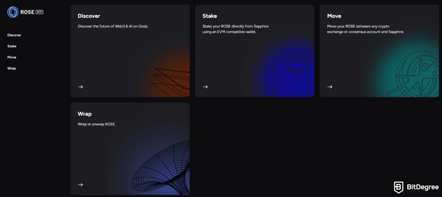 ROSE crypto price predictions: the ROSE's app interface.