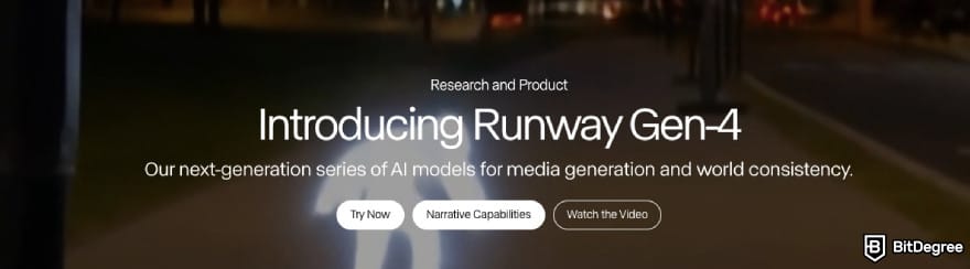Runway AI review: Runway AI introducing its Gen-4 generative model.