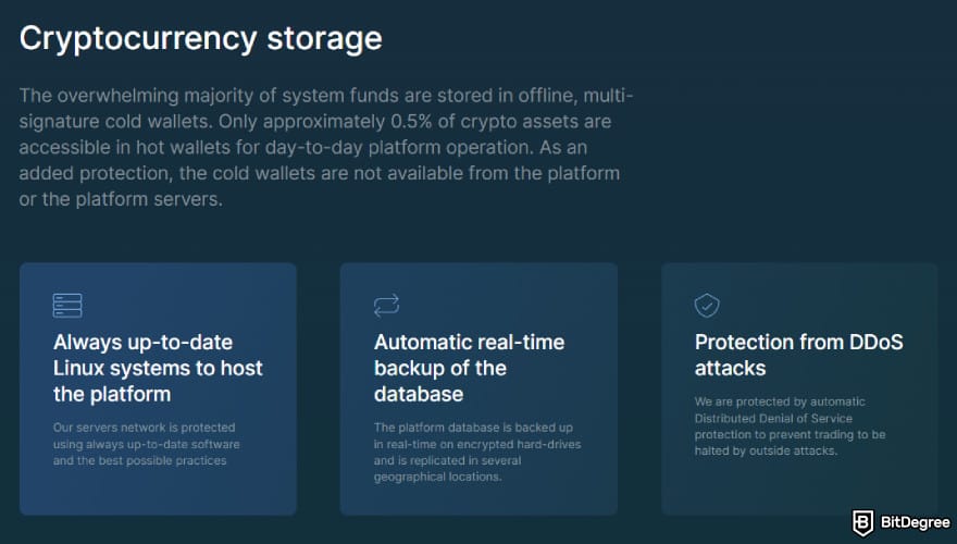 En güvenli kripto borsası: Bitfinex'in kripto deposu.