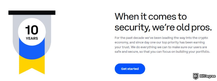 Safest crypto exchange: Coinbase's security leader.