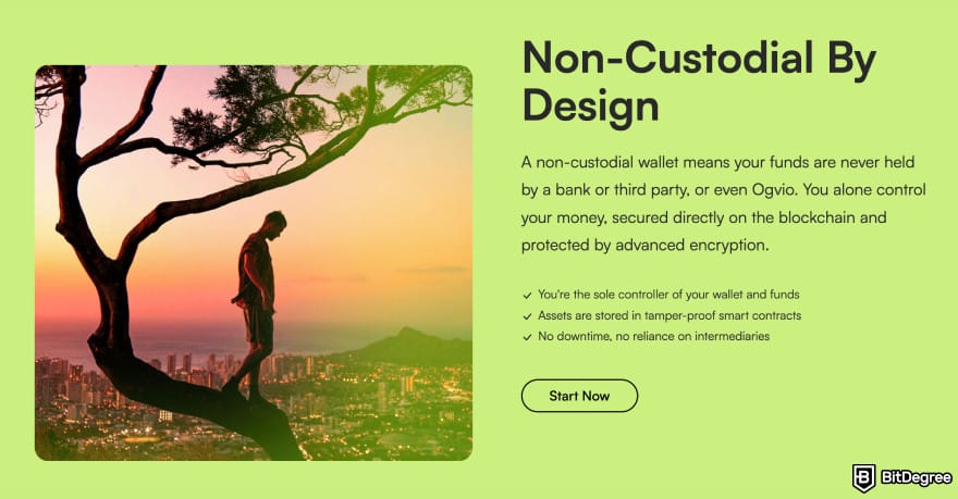 Safest way to send money: explanation of Ogvio's non-custodial design.