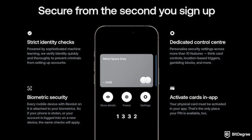 Safest way to send money: Revolut's security settings.