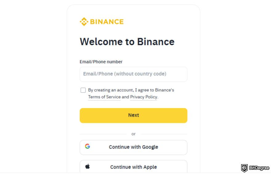 Safest way to store crypto: signing up on Binance.