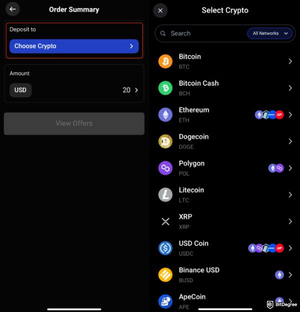 How to buy Bitcoin with a prepaid card: choose a crypto.