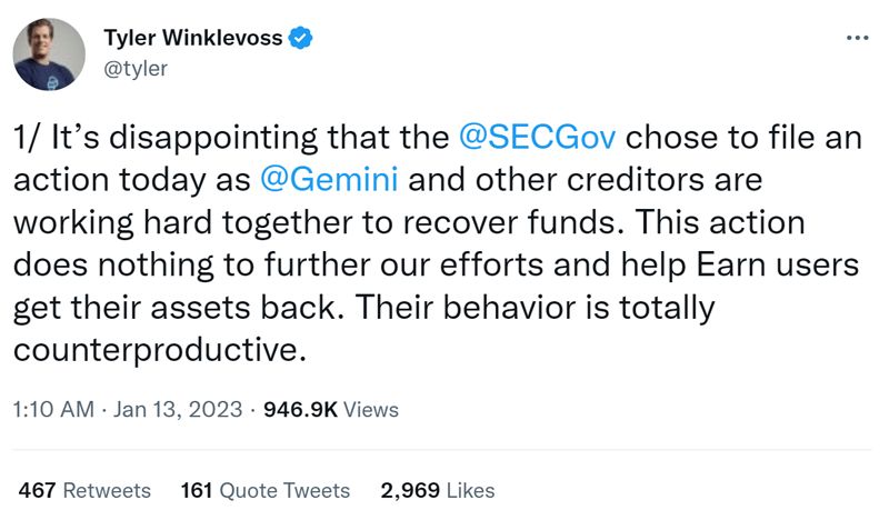 Sec Sues Genesis & Gemini