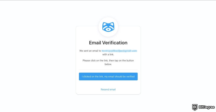 Shakepay review: email verification.