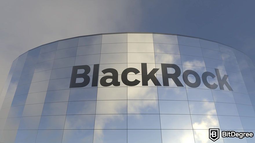 Should I buy Bitcoin: BlackRock's logo on a glass building.