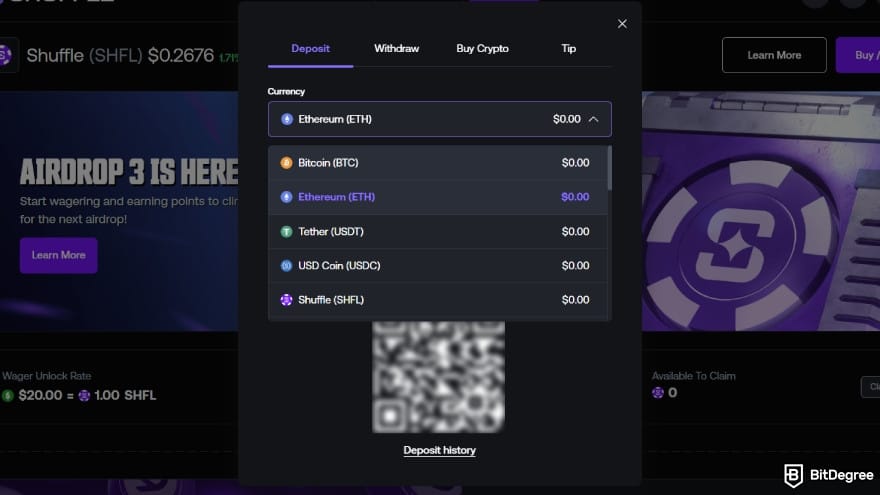 Shuffle casino review: list of crypto that you can deposit.