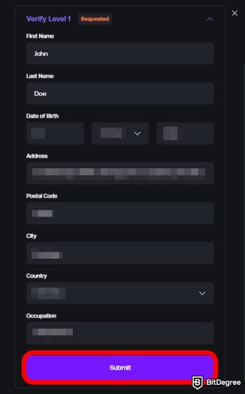 Shuffle casino review: enter your personal details.
