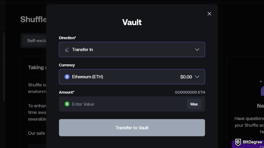 Shuffle casino review: crypto vault to safeguard your coins.