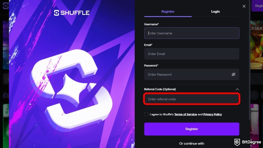 Shuffle promo code: complete registrations. Shuffle promo code: complete registrations.