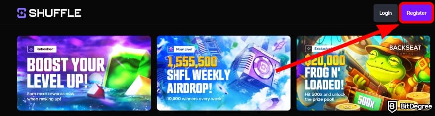 Shuffle promo code: register for an account. Shuffle promo code: register for an account.