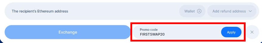 SimpleSwap promo code: SimpleSwap promo code field. SimpleSwap promo code: SimpleSwap promo code field.