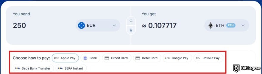 SimpleSwap review: the Buy/Sell payment options on SimpleSwap's homepage. SimpleSwap review: the Buy/Sell payment options on SimpleSwap's homepage.