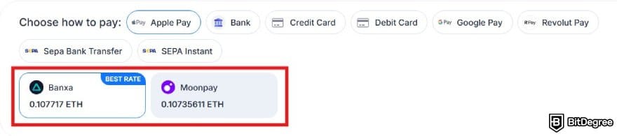 SimpleSwap review: the Buy/Sell providers on SimpleSwap's homepage. SimpleSwap review: the Buy/Sell providers on SimpleSwap's homepage.