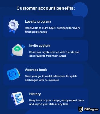 SimpleSwap review: SimpleSwap's customer account benefits. SimpleSwap review: SimpleSwap's customer account benefits.