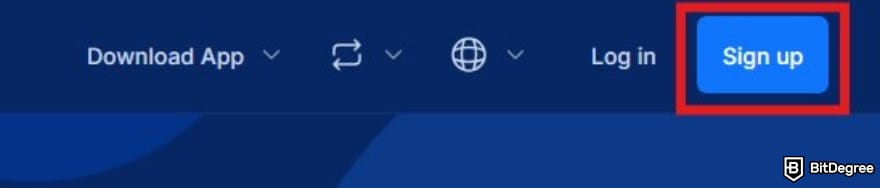 SimpleSwap review: the sign up button on SimpleSwap's homepage. SimpleSwap review: the sign up button on SimpleSwap's homepage.