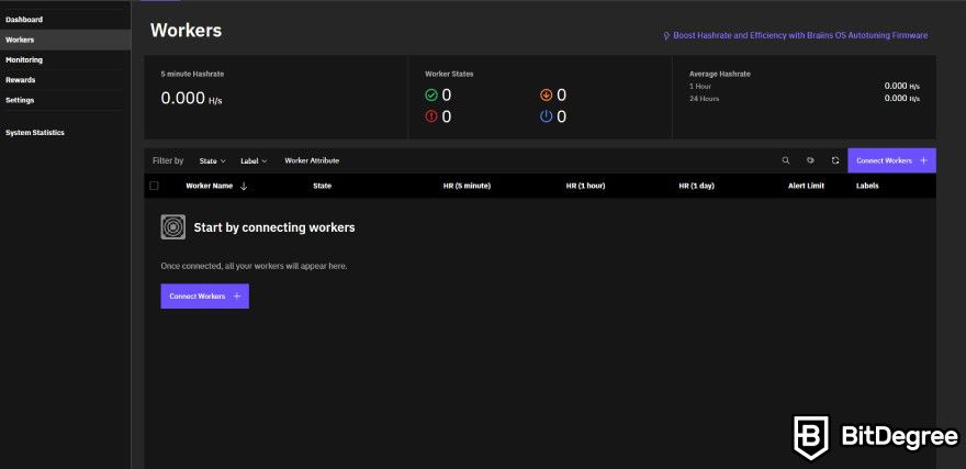 Sush Pool review: workers dashboard interface.