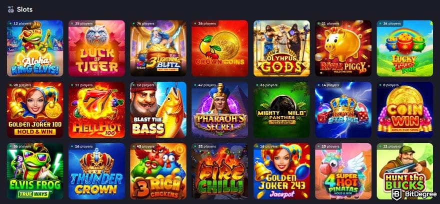 Spinarium casino review: Spinarium Casino's slot games.