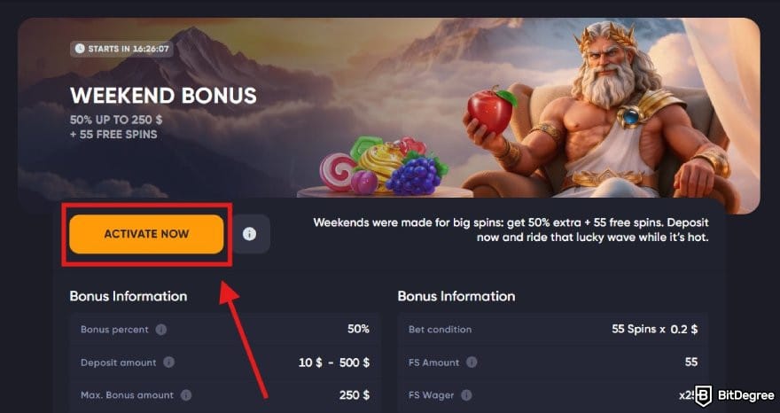 Spinarium promo code: the Weekend Bonus page on Spinarium. Spinarium promo code: the Weekend Bonus page on Spinarium.